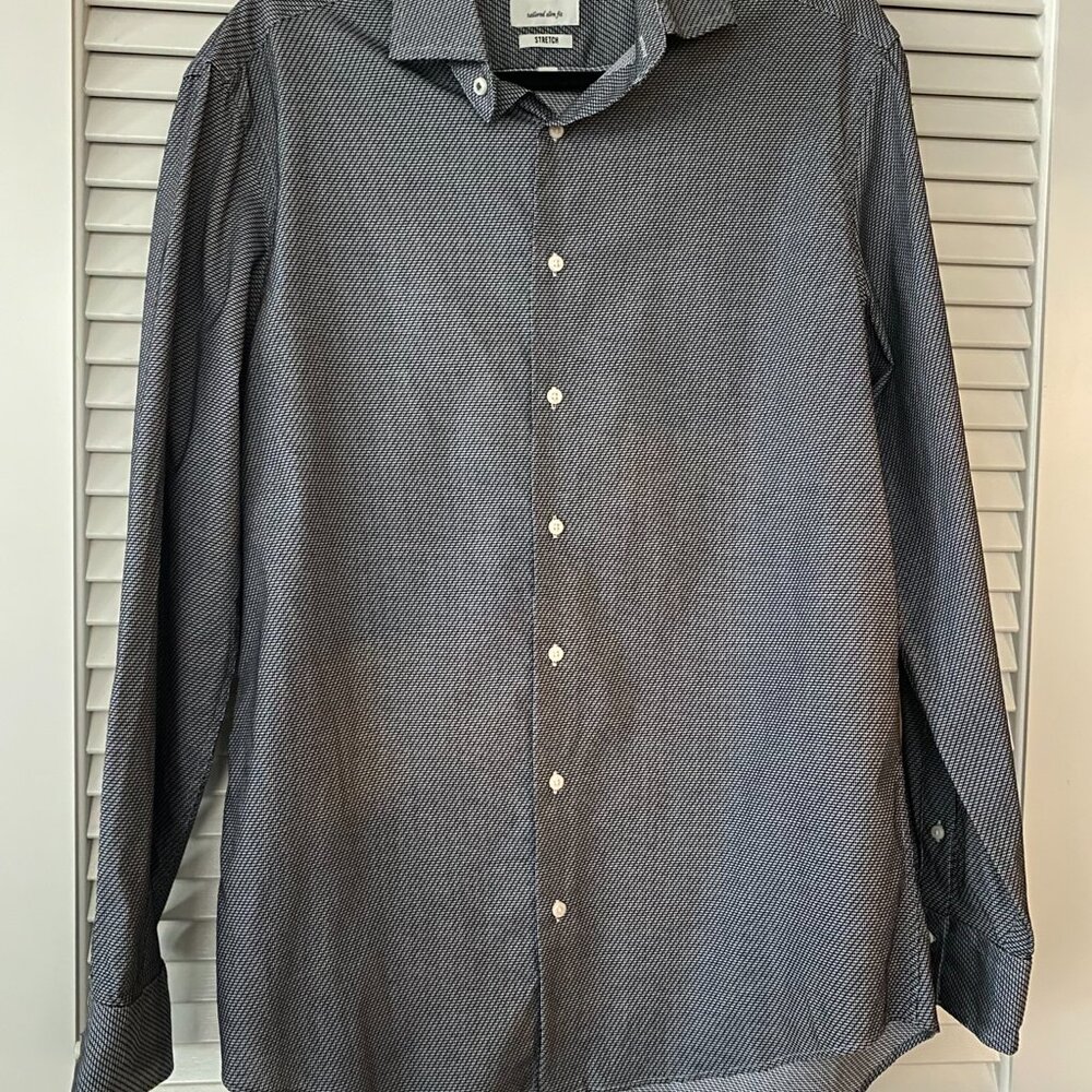 Ben Sherman Button Down Shirt, Gray, Size L